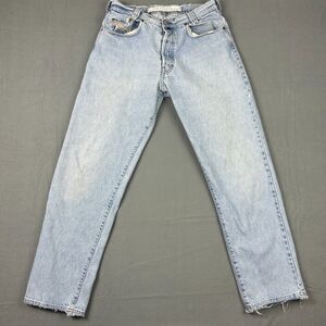 Diesel Jeans Men 34x32 Blue Button Fly Straight Leg Y2K Dingy Distressed